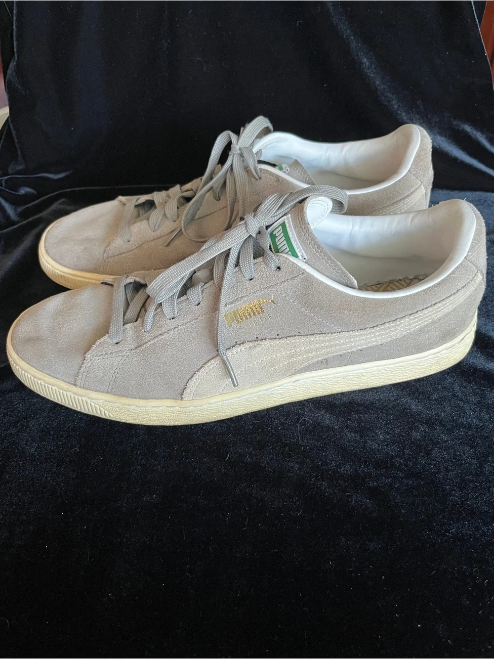 Puma Suede Classic + Shoes Sneakers Oatmeal Grey Men's 12